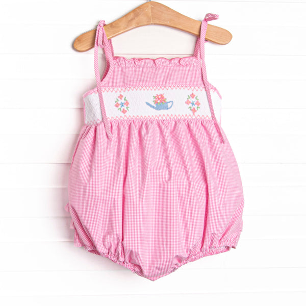 Sprout and Sprinkle Smocked Ruffle Bubble, Pink