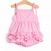 Sprout and Sprinkle Smocked Ruffle Bubble, Pink