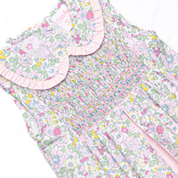 Briar Bow Blossoms Smocked Diaper Set, Pink