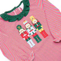 Toy Soldier Trio Applique Ruffle Romper, Red