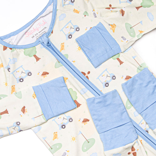 Soar and Score Bamboo Zippy Pajama, Green