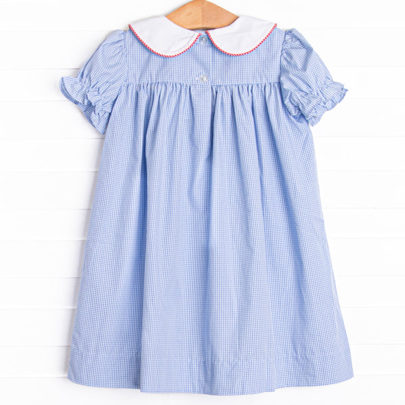 Mouse Adventures Embroidered Dress, Blue