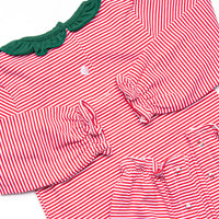 Toy Soldier Trio Applique Ruffle Romper, Red