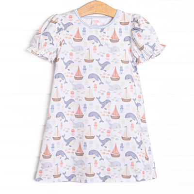 Seafarer Sails Dress, Blue
