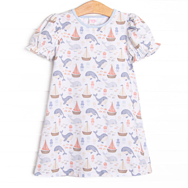 Seafarer Sails Dress, Blue