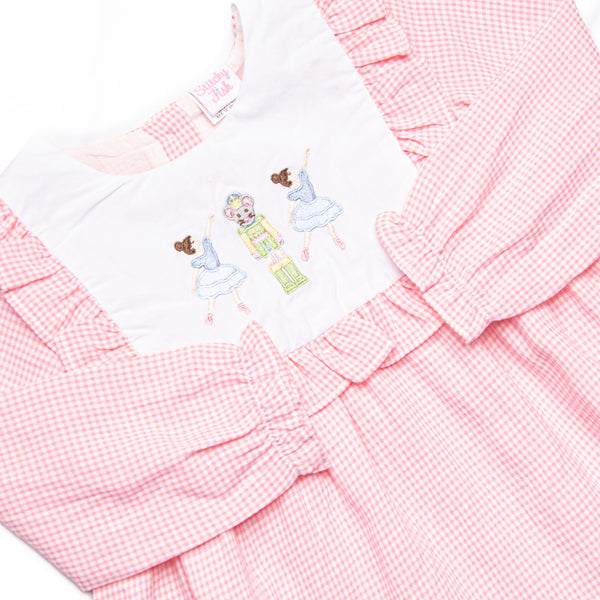 Holiday Ballet Embroidered Legging Set, Pink