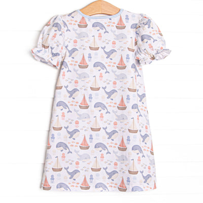 Seafarer Sails Dress, Blue