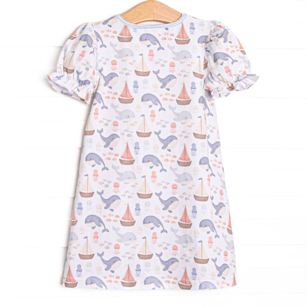 Seafarer Sails Dress, Blue
