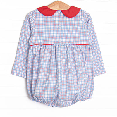 Firetruck French Knot Embroidered Bubble, Blue