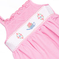 Sprout and Sprinkle Smocked Ruffle Bubble, Pink