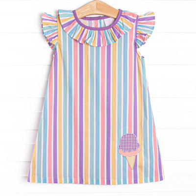 Sherbet Scoops Applique Dress, Purple