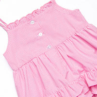 Sprout and Sprinkle Smocked Ruffle Bubble, Pink