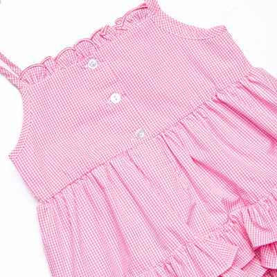Sprout and Sprinkle Smocked Ruffle Bubble, Pink