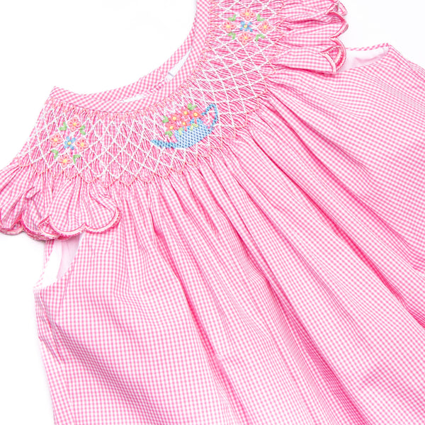 Sprout and Sprinkle Smocked Bishop Dress, Pink