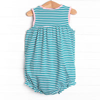 Julie Bubble, Light Pink and Teal Stripe