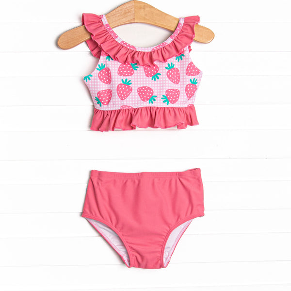 Very Strawberry Ruffle Bikini, Pink