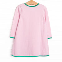 Holiday Glow Applique Dress, Pink