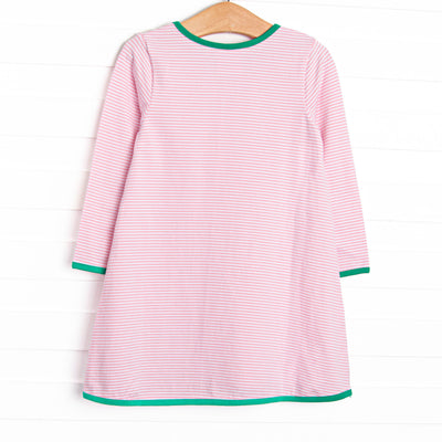 Holiday Glow Applique Dress, Pink