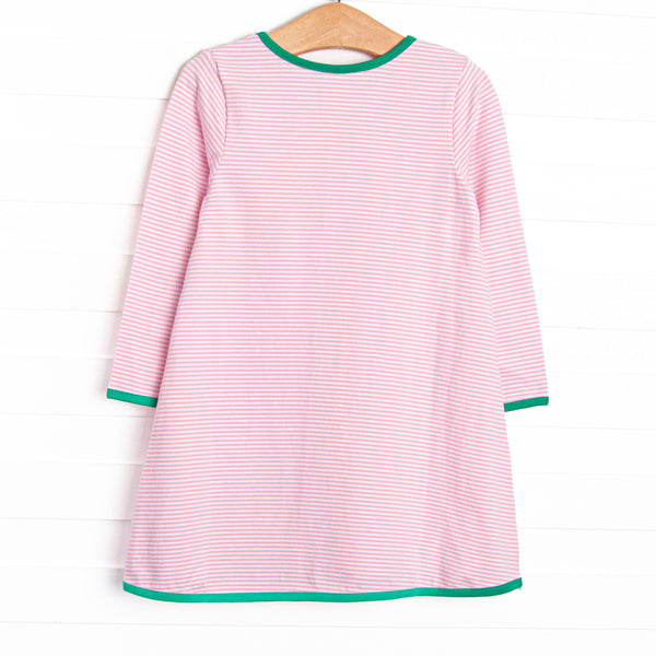 Holiday Glow Applique Dress, Pink