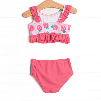 Very Strawberry Ruffle Bikini, Pink