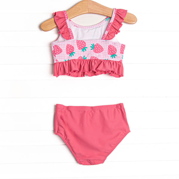 Very Strawberry Ruffle Bikini, Pink