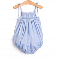 Darling Daisies Smocked Bubble, Blue