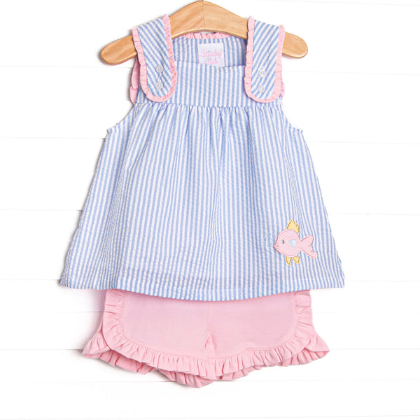 Bubble Guppy Applique Short Set, Blue