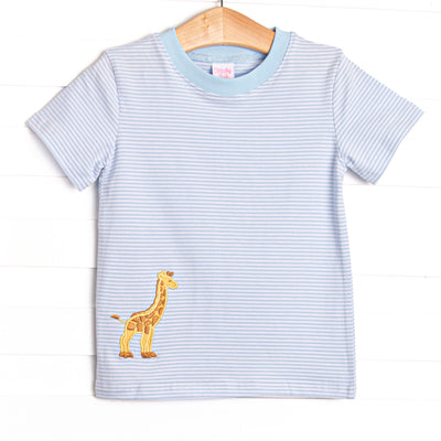 Giraffe Giant Applique Top, Blue