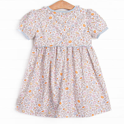 Harvest Florals Dress, Blue