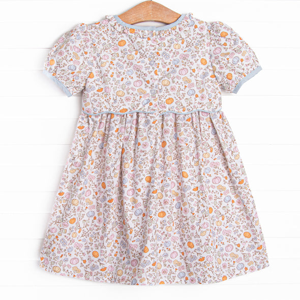 Harvest Florals Dress, Blue