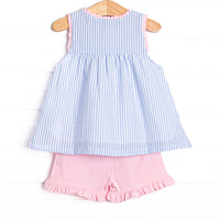 Bubble Guppy Applique Short Set, Blue
