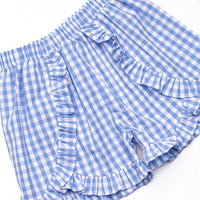 Seafarer Sails Smocked Ruffle Short Set, Blue