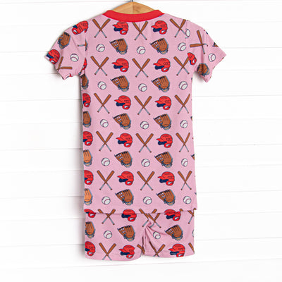 Spring Break Slugger Bamboo Pajama Short Set, Pink