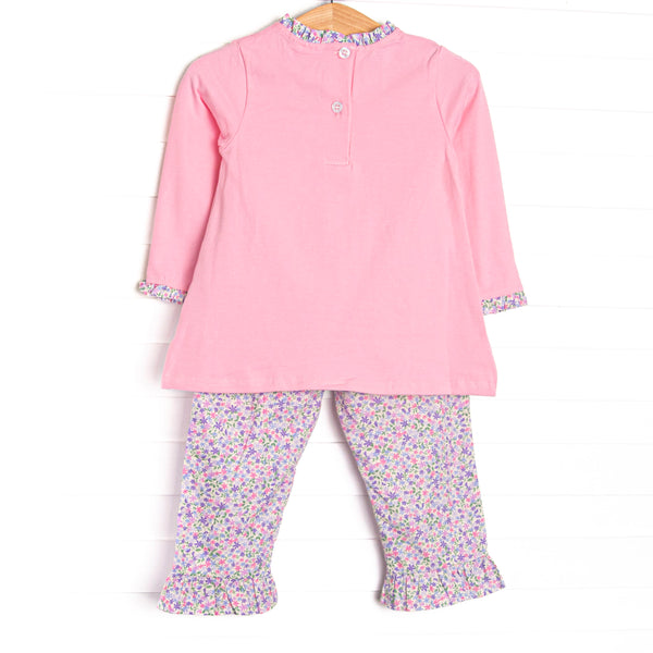 Petal Pocket Posies Ruffle Legging Set, Pink