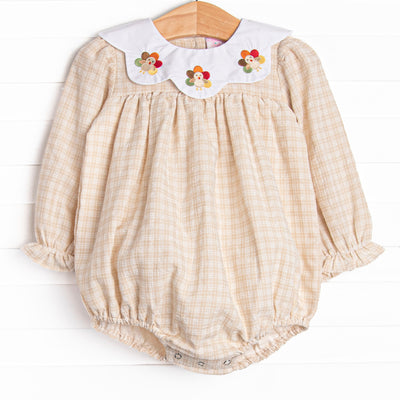 Thanksgiving Turkey Embroidered Bubble, Brown