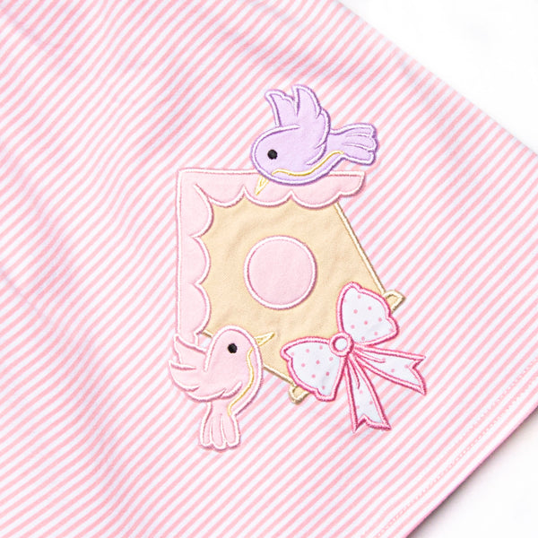 Birdhouse Beauty Applique Dress, Pink