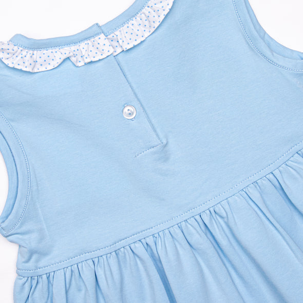 Three Princess Applique Dress, Blue