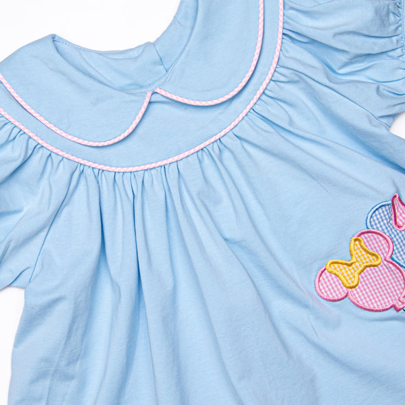 Mouse in the House Applique Ruffle Short Set, Blue