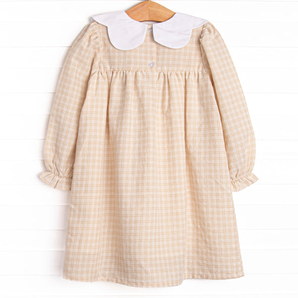 Thanksgiving Turkey Embroidered Dress, Brown