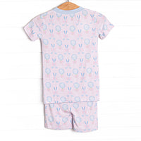 Golfing in Gingham Bamboo Pajama Short Set, Pink