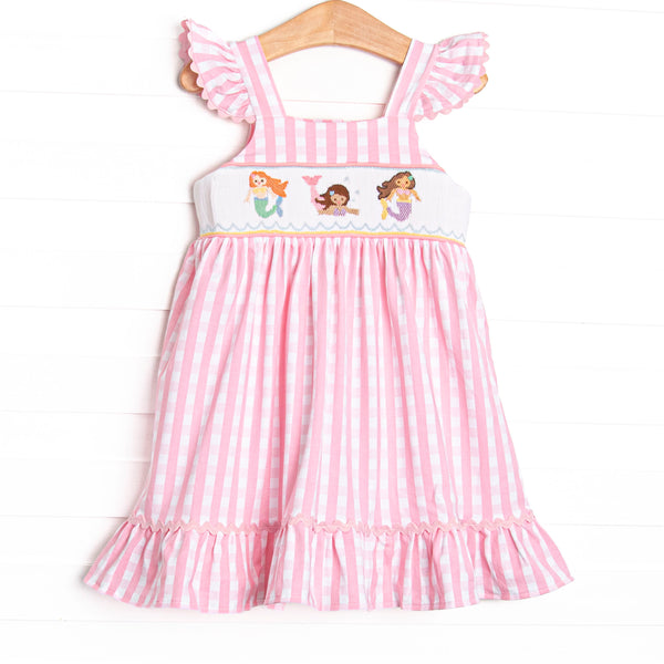 Siren Song Smocked Dress, Pink