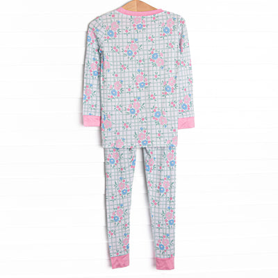 Growing Gingham Bamboo Pajama Set, Green