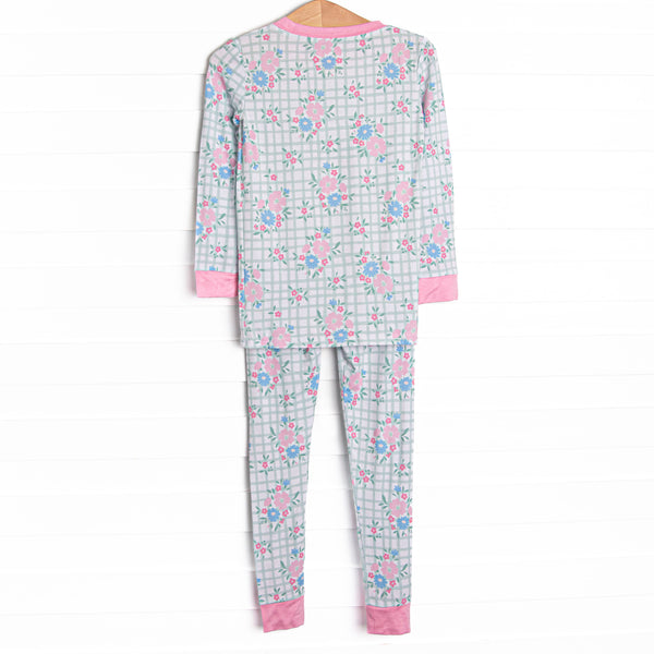 Growing Gingham Bamboo Pajama Set, Green