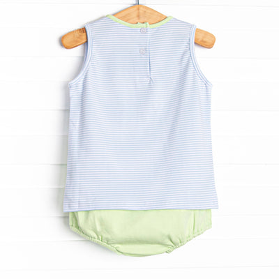 Springtime Sowing Applique Diaper Set, Blue