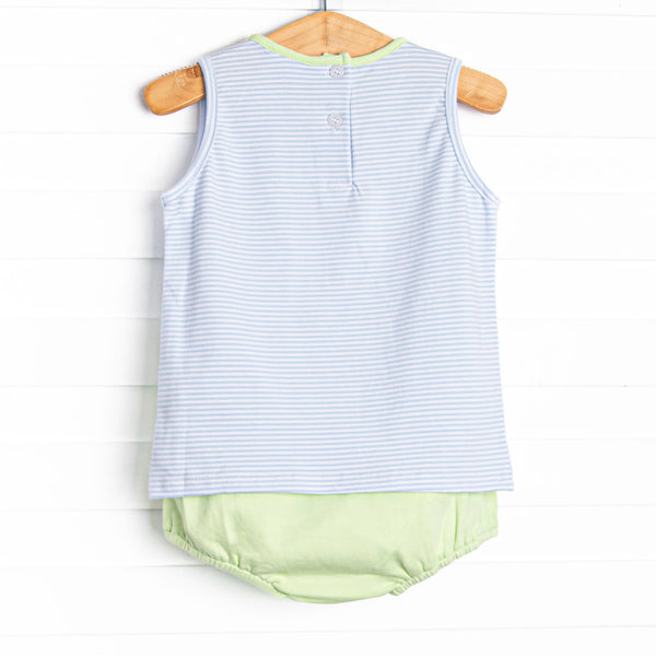 Springtime Sowing Applique Diaper Set, Blue