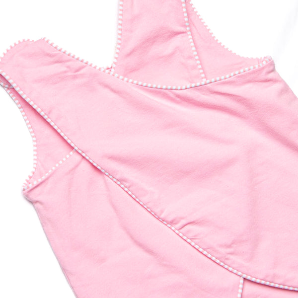 Giraffe Giant Applique Cross Back Ruffle Short Set, Pink