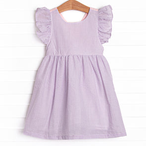 Ava Dress, Purple Seersucker