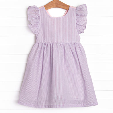 Ava Dress, Purple Seersucker