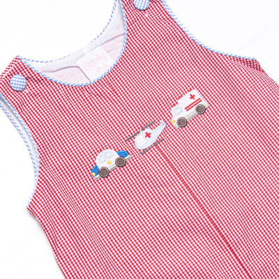 Respond and Rescue Applique Long Jon Jon, Red
