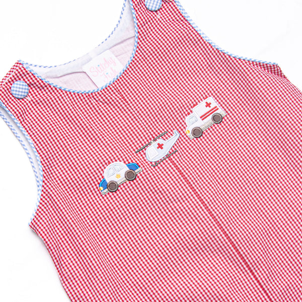 Respond and Rescue Applique Long Jon Jon, Red